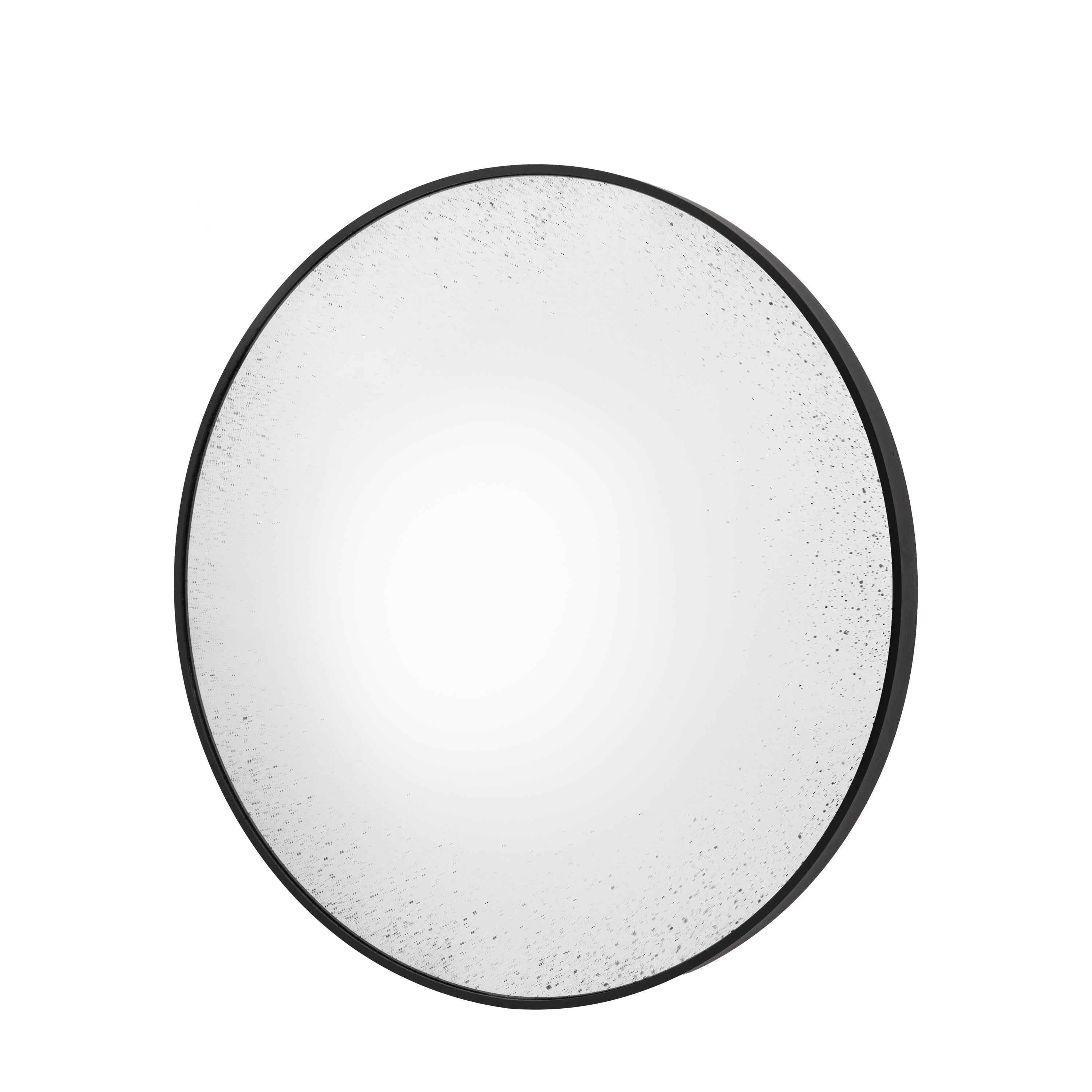 Meadway Black Convex Round Wall Mirror